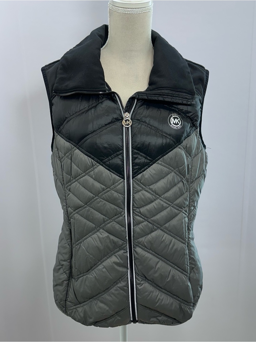 MICHAEL Michael Kors Black and Gray Quilted Puffer Vest
